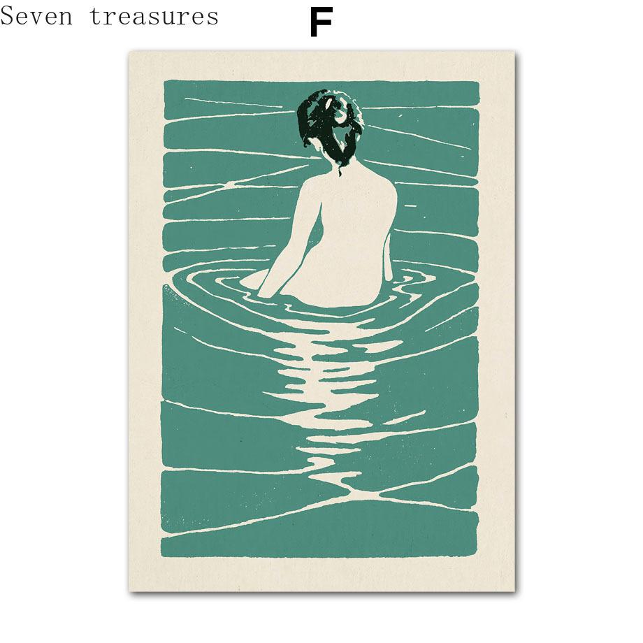 Picasso Bird Crane Kanagawa Retro Abstract Japanese Wall ArtPainting Canvas Posters And Prints Wall Pictures For Bedroom Decor