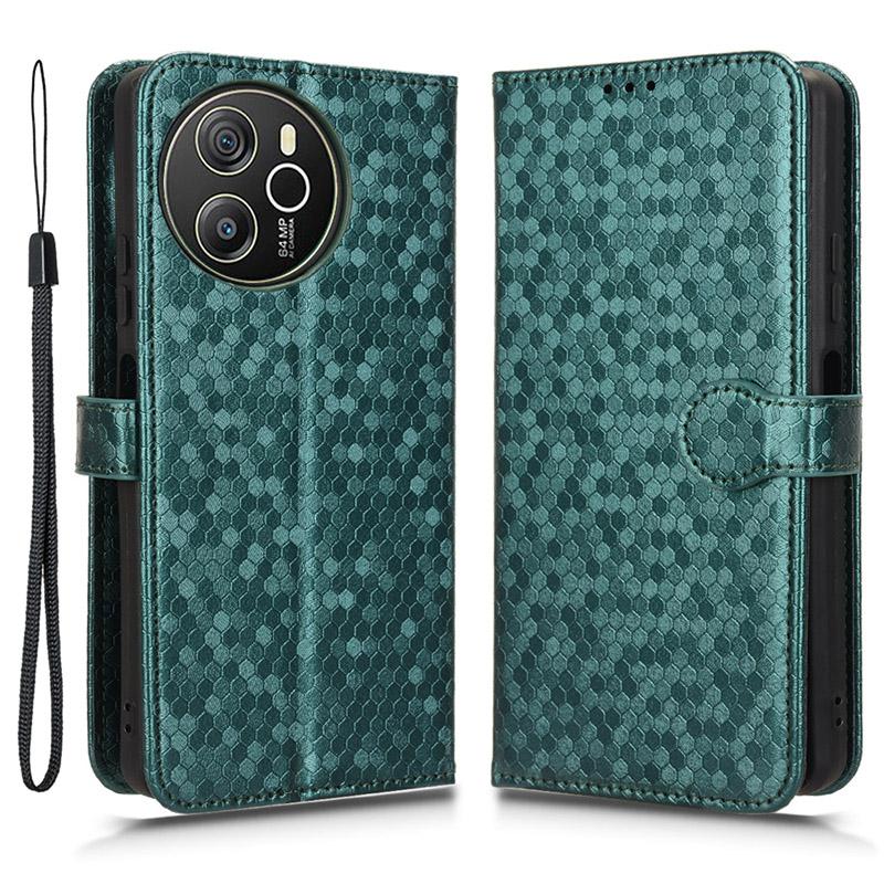 

Чехол для Blackview Shark 8/Oscal Tiger 12, чехол для телефона из ПУ кожи с точечным узором, магнитная застежка, подставка Green