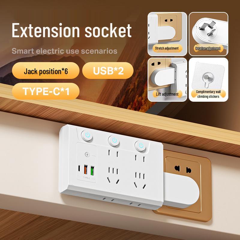 Multifunctional Power Strip with USB: Wireless Converter & Expansion Plug