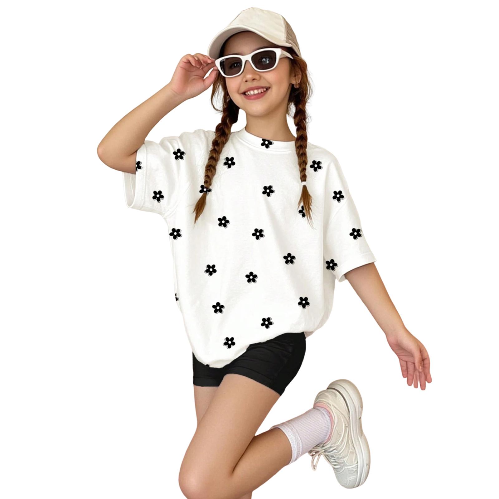 

Комплект одежды для новорожденных девочек и мальчиков: свободная футболка + штаны с принтом 120