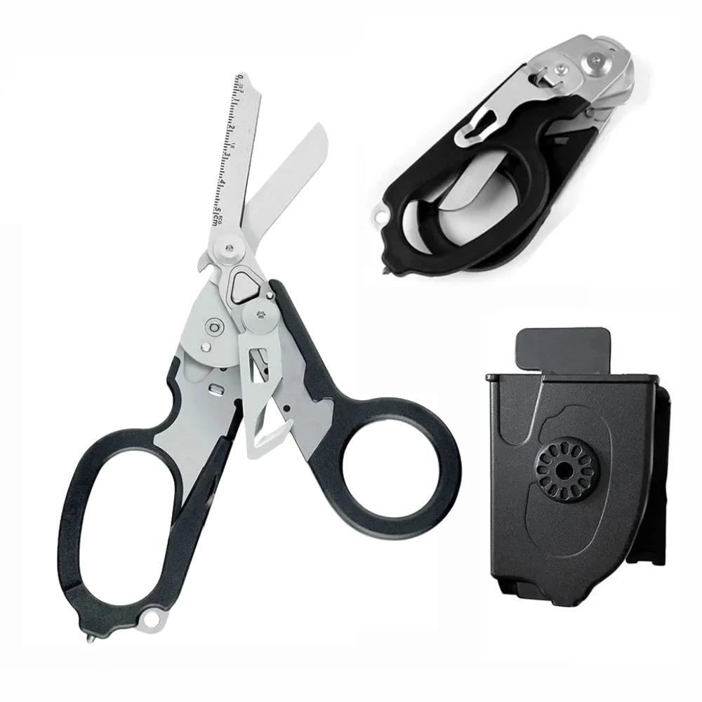 Multifunctional Scissors + Sheath, Outdoor Folding Scissors, Multifunctional Pliers, First Aid Medical Scissors