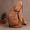 Crazy Horse Leder Herren Brusttasche, Echtes Leder Große Kapazität Oberste Schicht Rindsleder Umhängetasche, Radfahren Motorrad Personalisierter Trendiger Rucksack