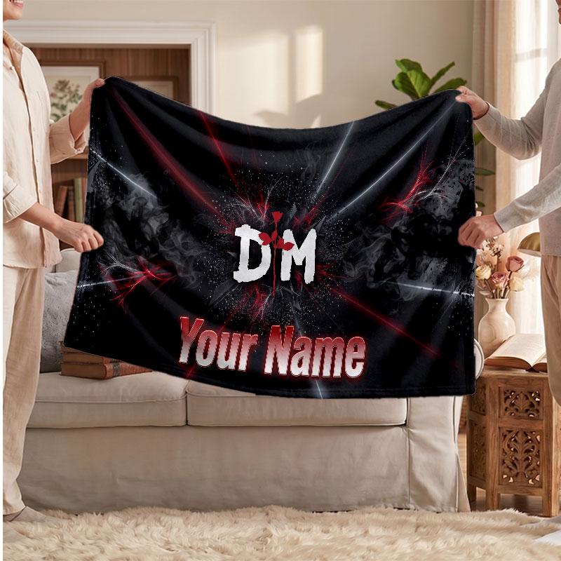 Depeche Mode Flanelldecke, Personalisierbarer Text mit Namen, Weiche Überwurfdecke, Heimdekoration, Geschenk