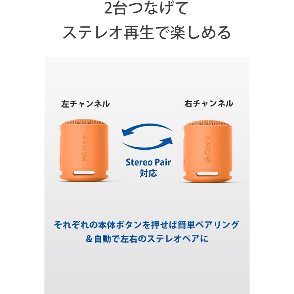 Sony Wireless Speaker SRS-XB100: Clear and Deep Bass Reproduction / IP67 Water and Dust Resistance / Long Battery Life (approx. 16 Hours) / Hands-free