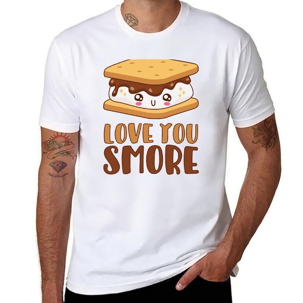 Love You Smore Cute Kawaii Marshmallow Pun TShirt Christmas Casual Tee Shirt
