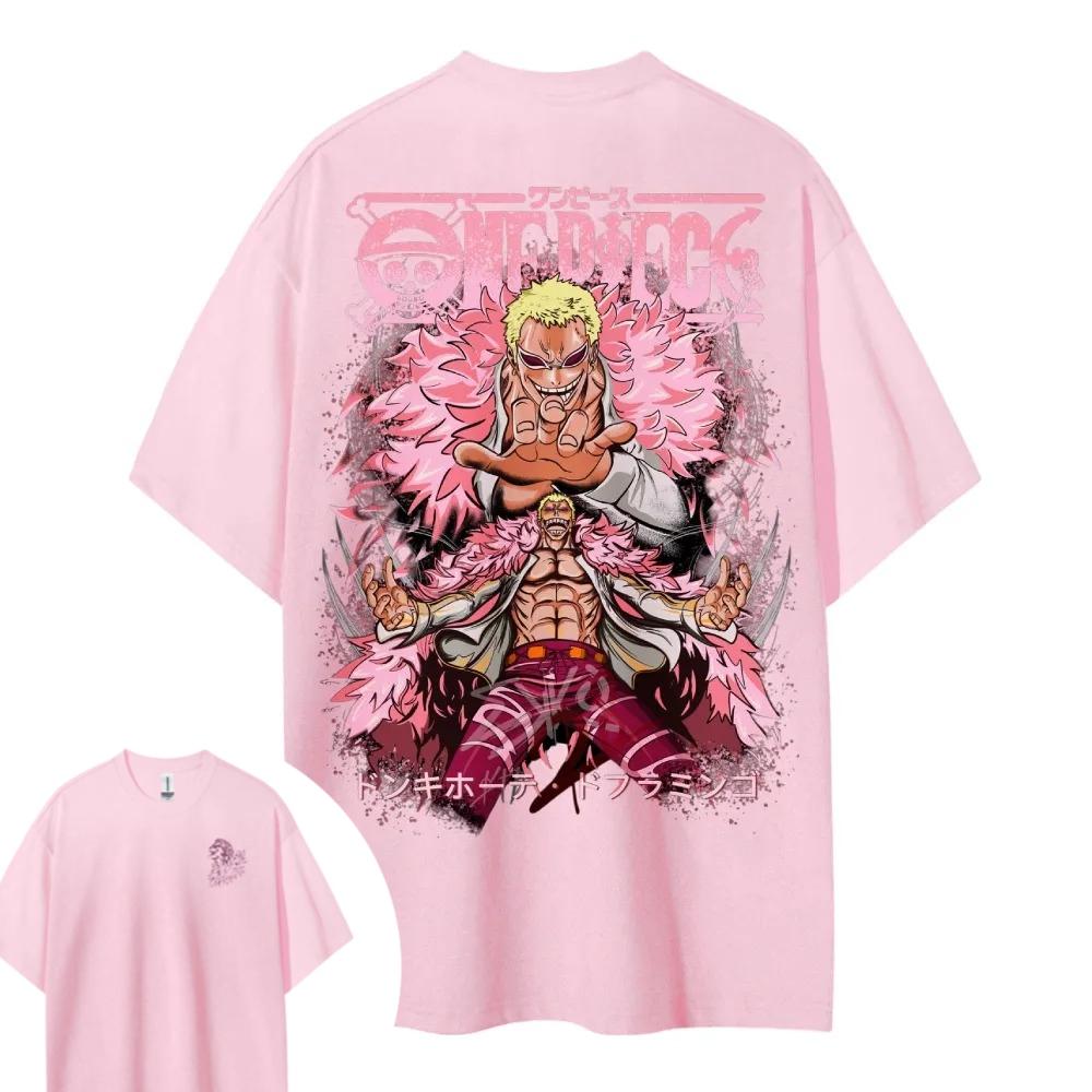 ONE PIECE Doflamingo Shortsleeved Mens and Womens Same Style Comfortable Shortsleeved Couples Clothing Casual Shortsleeved