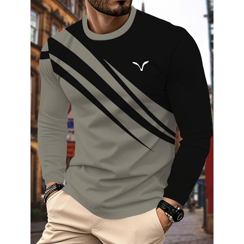 Men's fashion casual round neck long sleeves