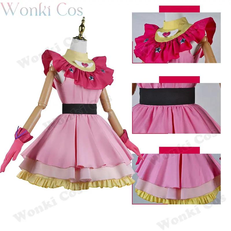 Anime Oshi No Ko Cosplay Ai Hoshino Cosplay Costume Girls Hoshino Ai Pink Dress Suit Cosplay Wig Full Set Out Fits