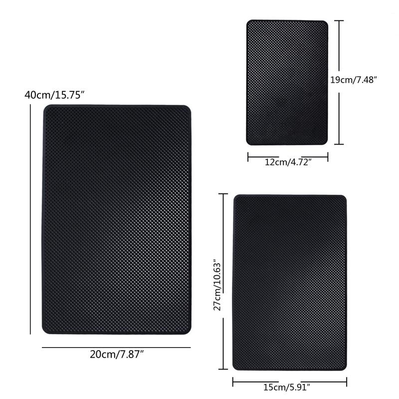 Black Car Dash Grip Mat Mobile Phone Holder Anti Slip Silicone Super Sticky Pad Dashboard Mat Interior Accessories