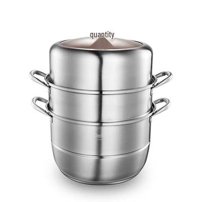 Deppo 304 Stainless Steel Double Layer Steamer Pot