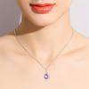 New Product Natural Purple Crystal Water Droplet Necklace Female Pendant Festive Gift Versatile Jewelry