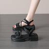 Premium Feeling with Skirt Sandals Women's Summer New Platform Mid-heeled Beach Shoes