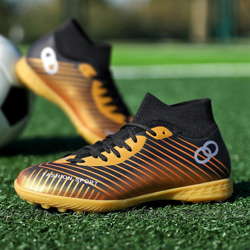 Broken Nail Series New Seamless Fly-woven High-top Football Shoes Youth Adult Sports Outdoor Student Sneakers