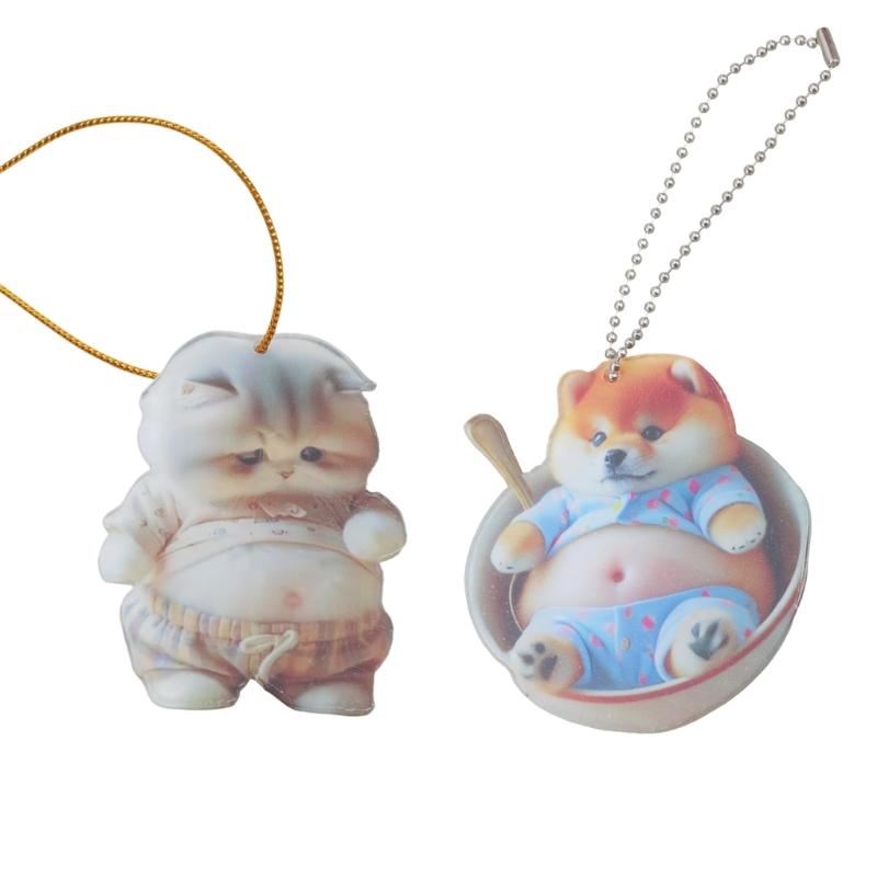 Feline/Canine Car Decors Acrylic Hanging Charm Easy Install Interior Styling Accessory Auto Interior Ornament for Vehicle