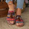 Fashion New Round Toe Comfortable and Lightweight Flats for Women Summer Stylish Large Size Outdoor Terrace  Casual Slippers