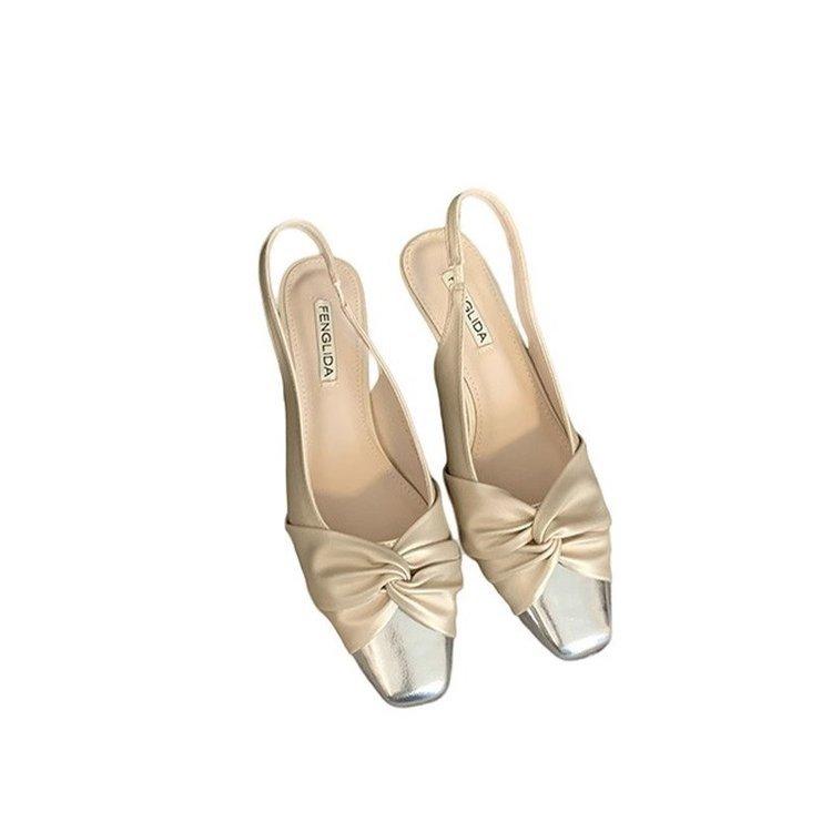 French Xiaoxiangfeng Evening Single Shoes Women's 2025 Summer New Gentle Temperament Versatile Casual Bag Head Sandals Outer Wear
