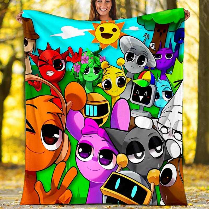Incredibox Sprunki printed throw blanket—soft,warm;versatile blanket for all seasons—perfect as &air-conditioning throw,nap blanket