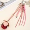 Hanger Leather Keychain Car Keyring Bag Pendant Lovely Flower Pu Leather Pendant  Men