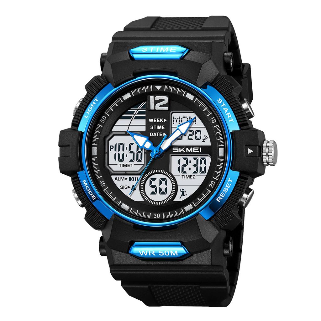 Men's Watch World Time Waterproof Luminous Sports Electronic Watch Student Outdoor Sports Electronic Watch