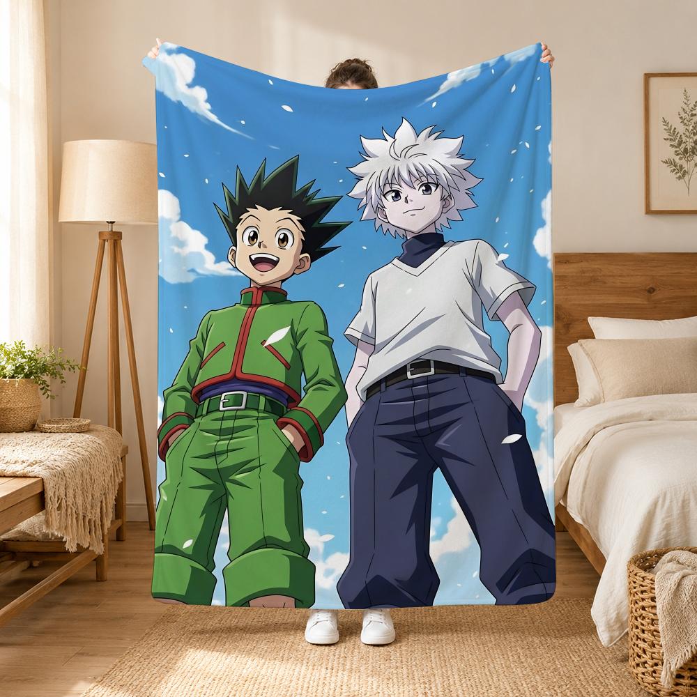 Hunter Hunter Anime Throw 240g Flannel Blanket, Suitable for Sofas, Beds, Offices, Exquisite Gift Blankets