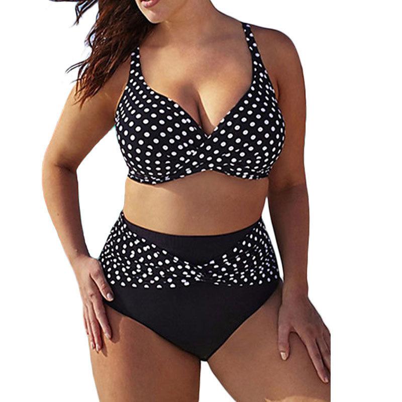 

2025Купальник бикини женский Sense с высокой талией, раздельный купальник, пляжное бикини 3XL чёрный