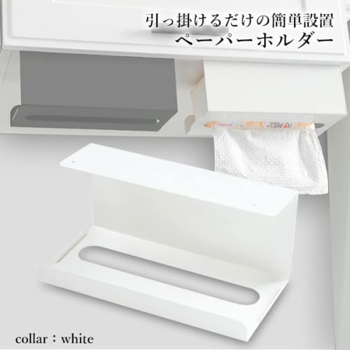 Simple, Space-saving, Wall-mounted Kitchen Paper Towel Holder for Under-the-cupboard Use, White