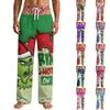 Men's Funny Christmas Print Pants with Pockets Casual Sleep Pants for Home
