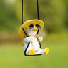 Gypsum Cool White Swing Duck with Sunglasses Automoblie Decor Car Rearview Mirror Ornaments Creative Duck Auto Decoration