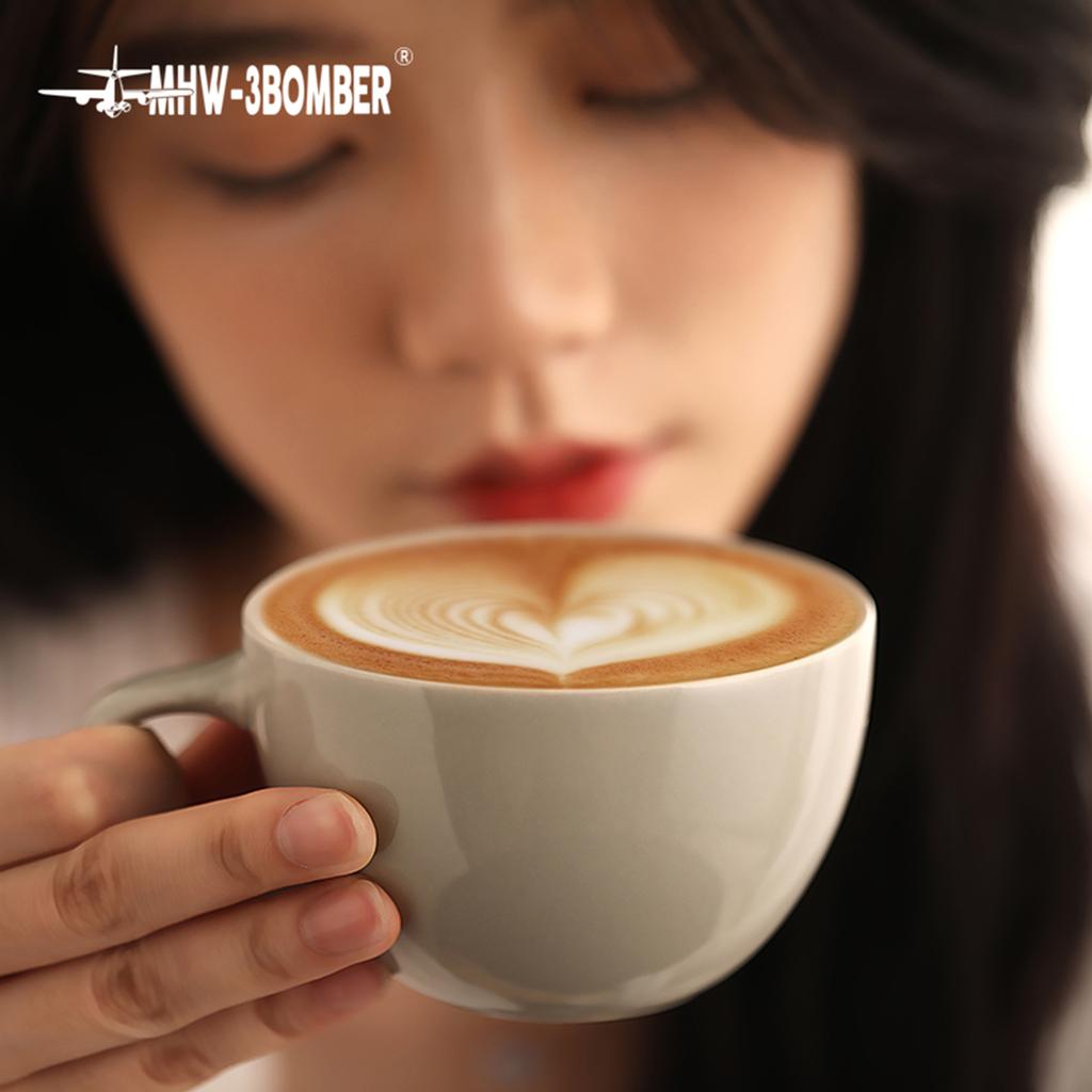 300ml Ceramic Espresso Cups Classic Coffee Cup Set with Saucers & Coffee Spoon Art  Latte Mocha Tea Mugs Chic Home Kitchen Tools