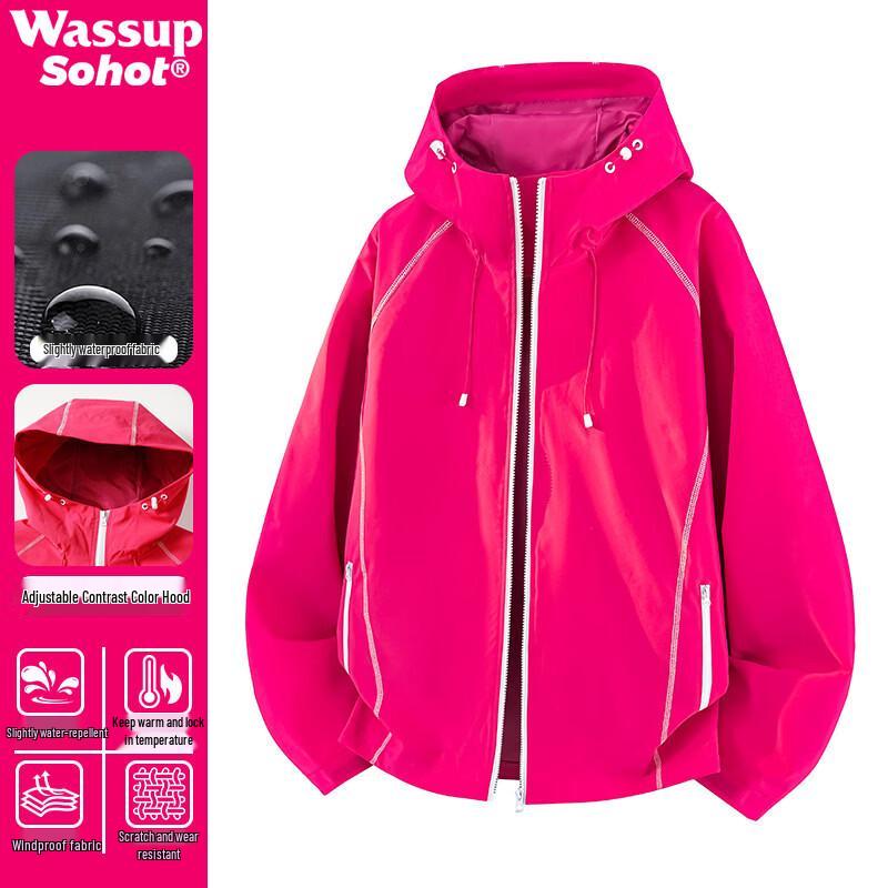 

Wassup Sohot Men s Color-block Hooded Jacket 2XL