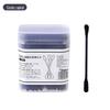 Boxed Japanese Black Cotton Swab Set: Ear Pick & Blackhead Remover, Disposable Double-Ended