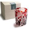 GREEM MARKET Wooden Box Included Craft Cut Glass Gift Present Glasswork Kiriko Glass Kikutsunagi Cup