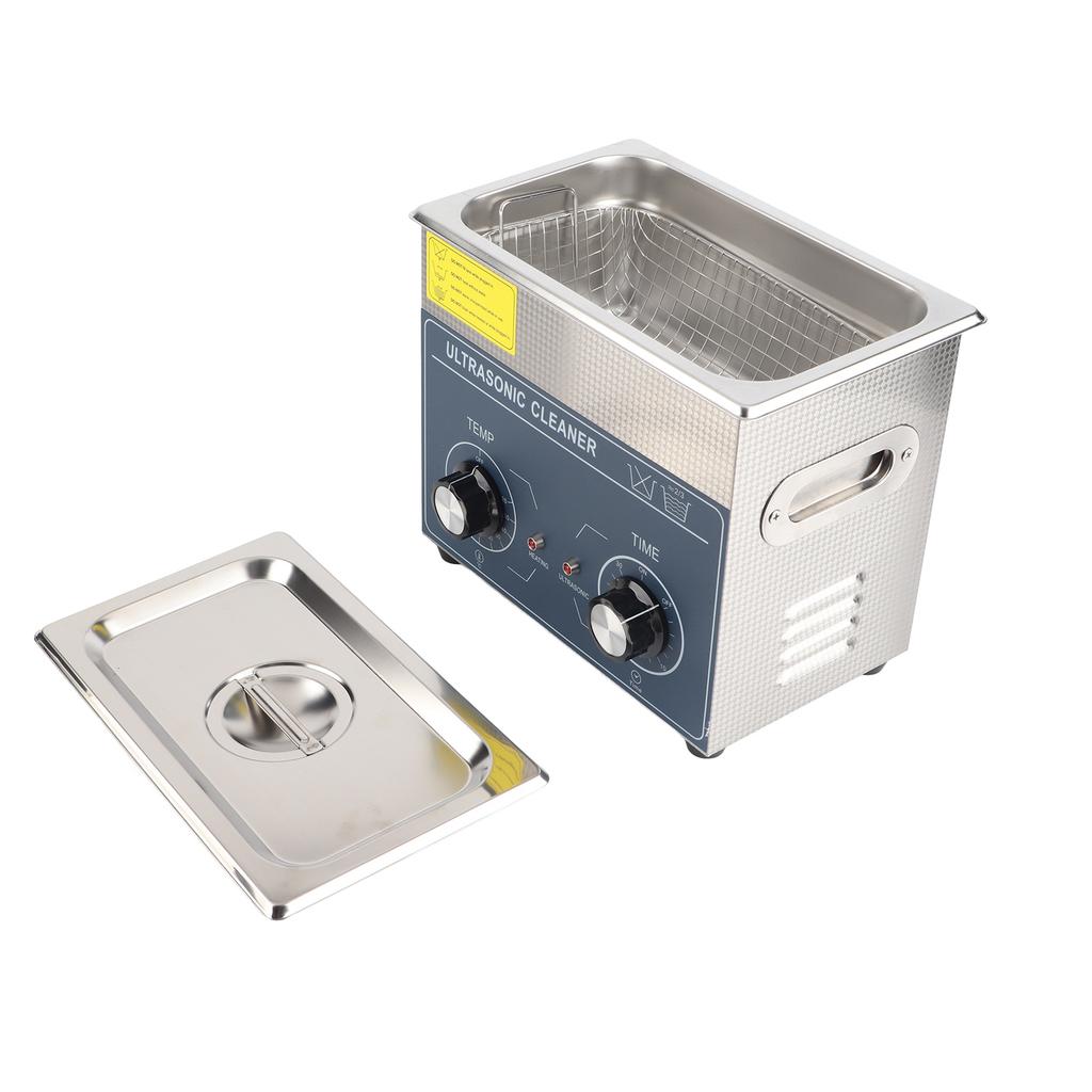1pc Stainless Steel Ultrasonic Cleaner Heated Cleaning Tank Machine with Basket (3L)