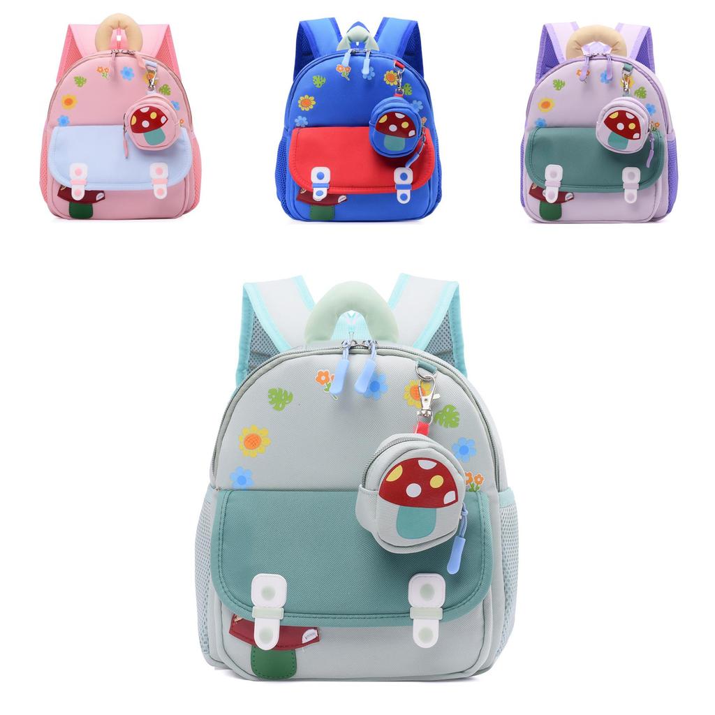 Preschool Kids Backpack With Fun Cartoon Print And Wear Resistant Polyester Fabric For School Use