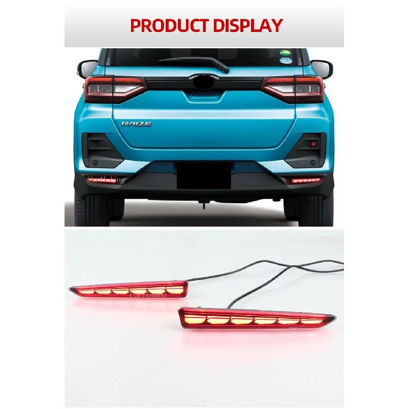 2PCS Auto Lighting LED Rear Fog Lamp For Toyota Raize 19-22 Tanto-Custom Brake Light Rear Bumper Decoration Lamp