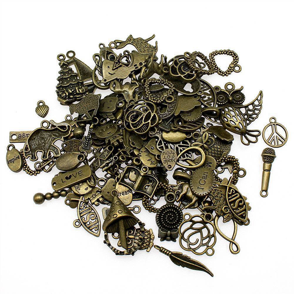 1 Set Mix Plants Charms Animals Pendants For Jewelry Making Findings