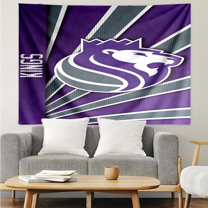 Kings Basketball Team Logo Schnelltrocknendes Wandteppich zum Aufhängen für Schlafzimmer, Wohnzimmer, Spielzimmer, Dekorations-Kunstzimmer Wandteppich Feiertags- und Geburtstagsgeschenke
