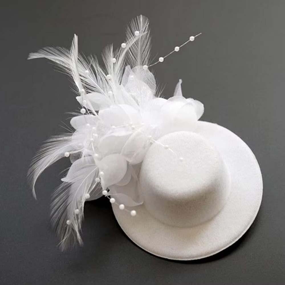 

Mesh Mini Fascinator Hair Clip Exquisite Hair Accessories for Girls Photography білий