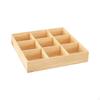 Wooden 9Compartment Organizer Tray, Multifunctional Storage Box, Desktop Display 9G 30x30x5cm