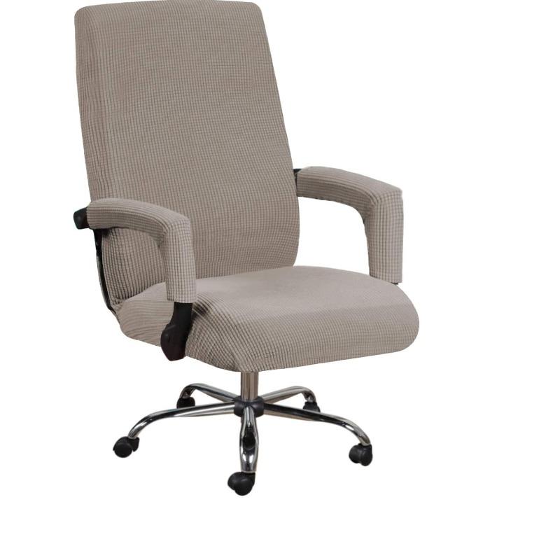 

Elastic Velvet Office Chair Cover Removable Anti-dirty Armchair Seat Case Solid Color Durable Rotate Computer Chair Slipcover L