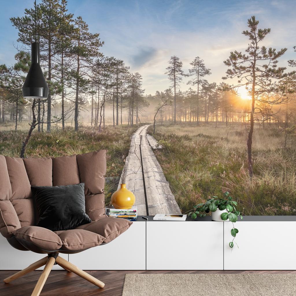 Photomural Wooden Path In The Forest Washable Fleece 416x254