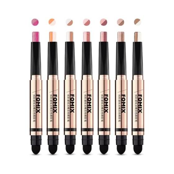 Two-color eyeshadow stick Colorful quick makeup A double-ended eyeshadow stick that shapes and brightens the contours FM07#Coffee brown