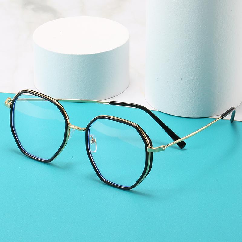 0 -0.5 -0.75 To -6.0 Polygon Student Myopia Eyeglasses Finished Women Men Vintage Metal Prescription Glasses For The Nearsighted
