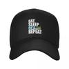 Eat Sleep Beach Repeat Baseball Cap Hat Beach Mountaineering Military Tactical Cap Custom Caps Unisex Women's