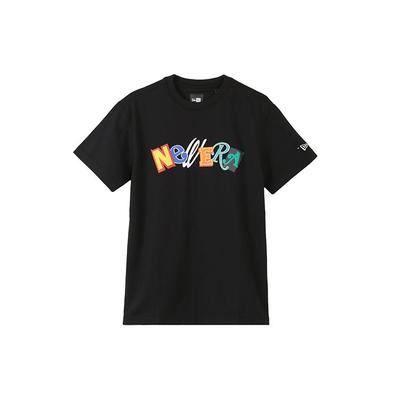 New Era Letter Print Classic T-Shirt Unisex Tops Black 12354457