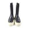 Excellent BOTTEGAVENETA Short Boots Tire Chelsea Boots  Black White Leather 38 Used