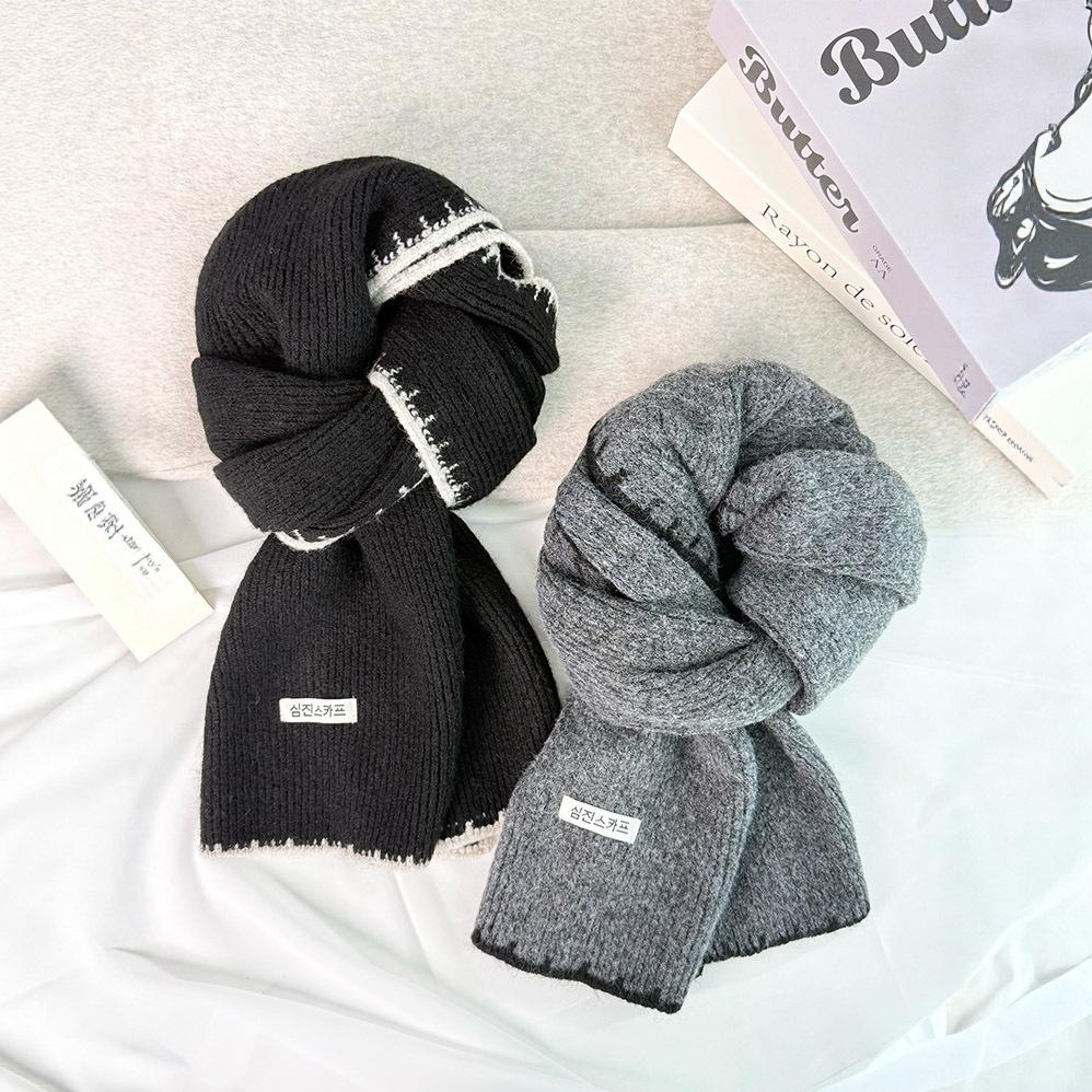 Soft Waxy Knitted Scarf Women's Autumn and Winter Wool Korean 1116 New High-end Student Warm Neck Scarf