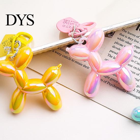 Keychain Pendant Cartoon Balloon Dog Puppy Charm Luster Lasers Color Shaped Bag DIY Decoration Home Office Decor Ornament Colorful Accessory