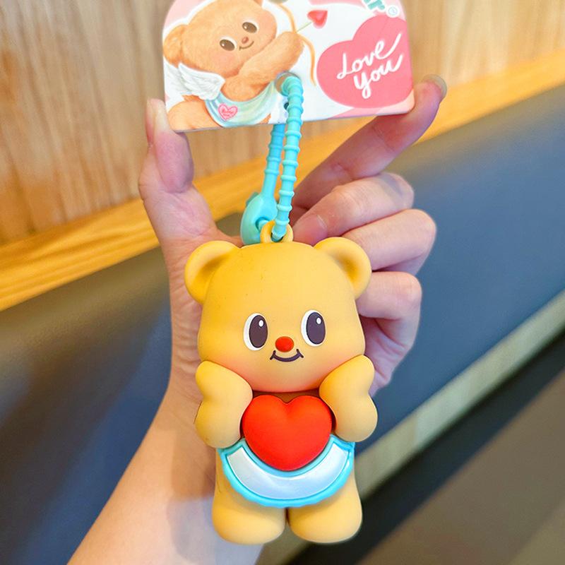 Брелок Медведь из масла Запуск Любовь Зажим Музыка Распаковка Брелок Женский Изысканный Мультяшный Подвеска для Сумки No specifications