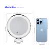 Portable 10X Magnifying Makeup Mirror with 3 Colors Lights Cosmetic Mirror with Suction Cup Brightness Dimmable 360° Rotation